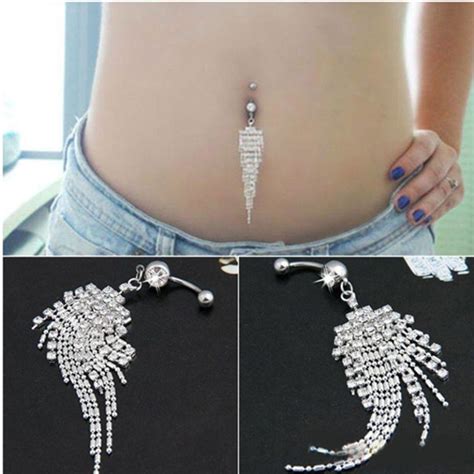 extra long belly ring